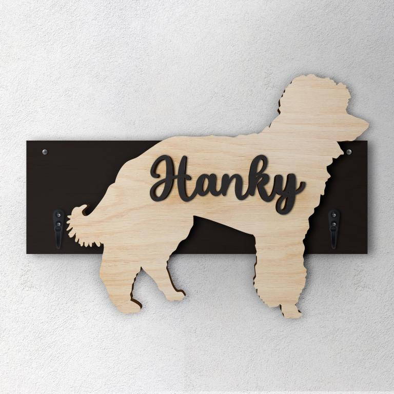 Barbone Nano - Porta guinzaglio e/o chiavi personalizzato con il nome del tuo cane