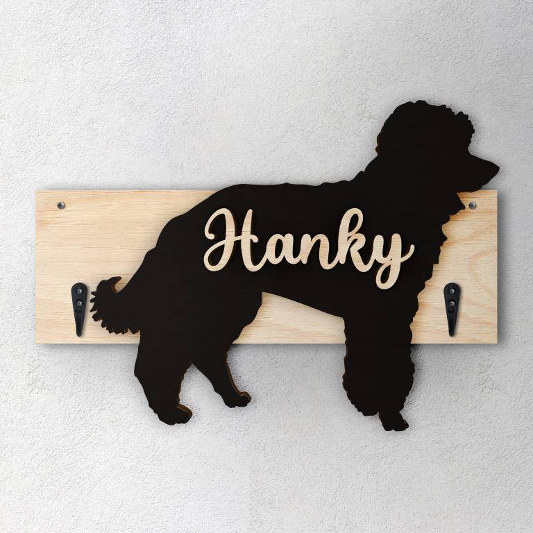 Barbone Nano - Porta guinzaglio e/o chiavi personalizzato con il nome del tuo cane