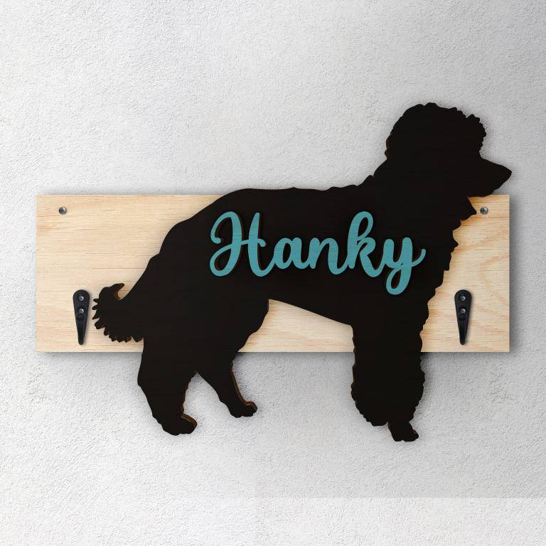 Barbone Nano - Porta guinzaglio e/o chiavi personalizzato con il nome del tuo cane