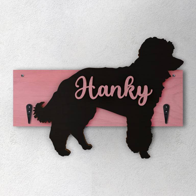 Barbone Nano - Porta guinzaglio e/o chiavi personalizzato con il nome del tuo cane