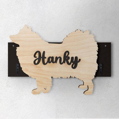 Spitz Giapponese - Porta guinzaglio e/o chiavi personalizzato con il nome del tuo cane