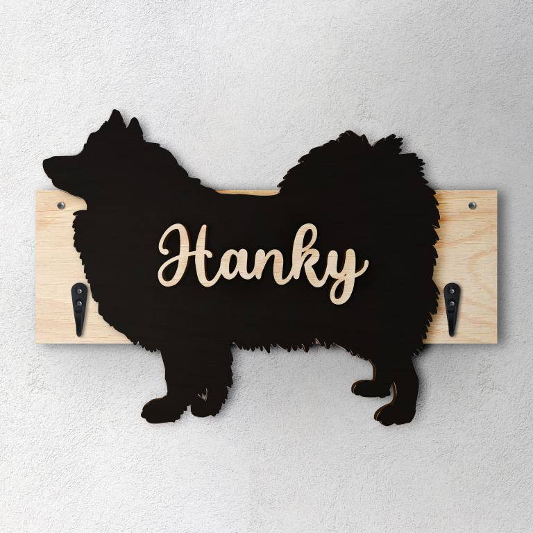 Spitz Giapponese - Porta guinzaglio e/o chiavi personalizzato con il nome del tuo cane