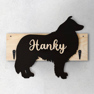 Pastore Scozzese - Porta guinzaglio e/o chiavi personalizzato con il nome del tuo cane