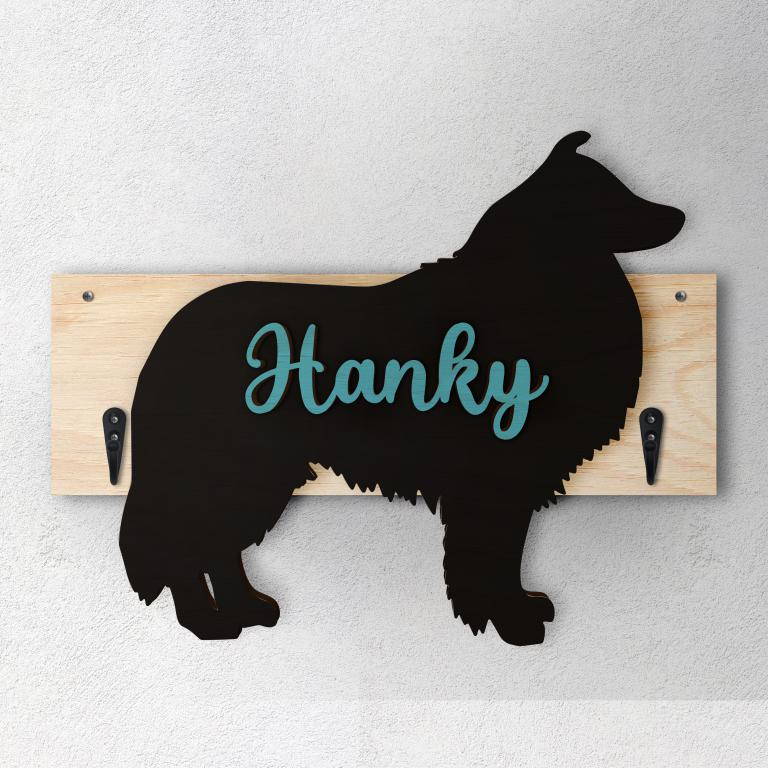 Pastore Scozzese - Porta guinzaglio e/o chiavi personalizzato con il nome del tuo cane