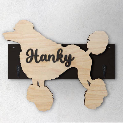 Barbone Grande - Porta guinzaglio e/o chiavi personalizzato con il nome del tuo cane