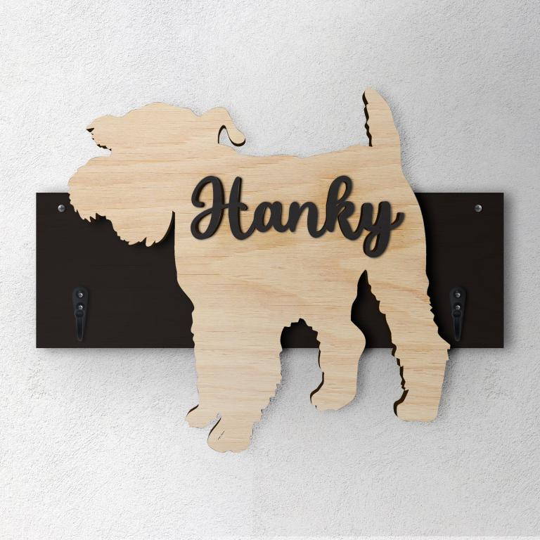 Schnauzer Nano - Porta guinzaglio e/o chiavi personalizzato con il nome del tuo cane