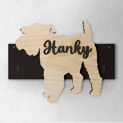 Schnauzer Nano - Porta guinzaglio e/o chiavi personalizzato con il nome del tuo cane