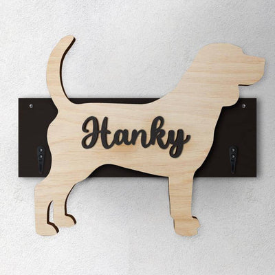 Beagle - Porta guinzaglio e/o chiavi personalizzato con il nome del tuo cane