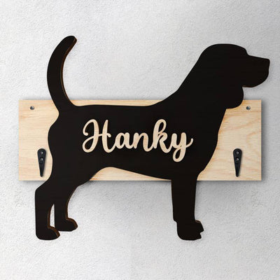 Beagle - Porta guinzaglio e/o chiavi personalizzato con il nome del tuo cane