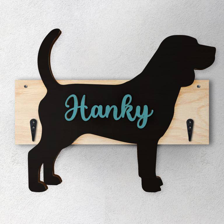 Beagle - Porta guinzaglio e/o chiavi personalizzato con il nome del tuo cane