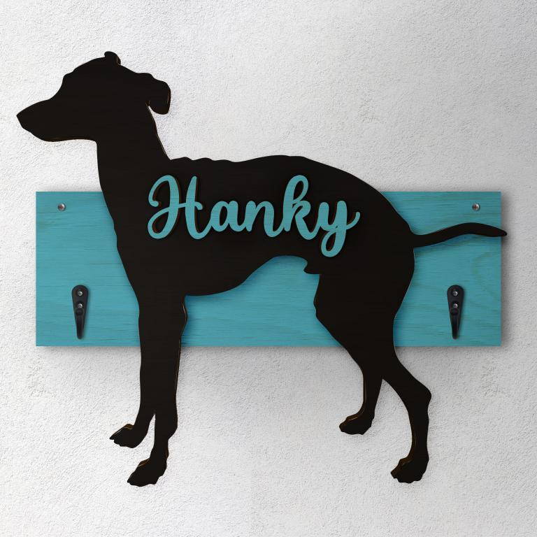 Levriero - Porta guinzaglio e/o chiavi personalizzato con il nome del tuo cane