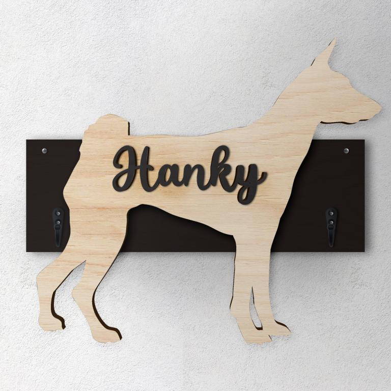 Basenji - Porta guinzaglio e/o chiavi personalizzato con il nome del tuo cane