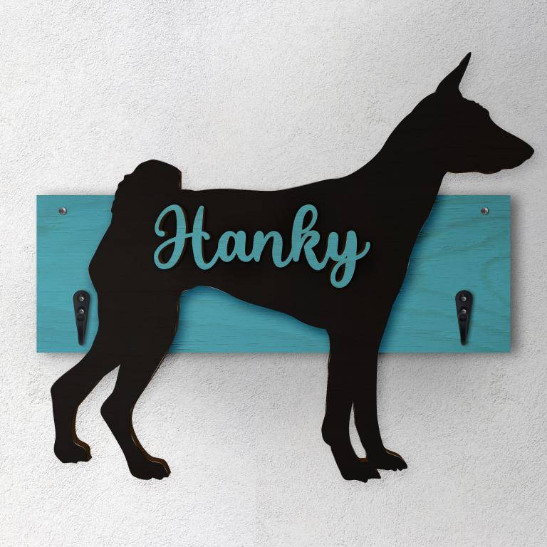 Basenji - Porta guinzaglio e/o chiavi personalizzato con il nome del tuo cane
