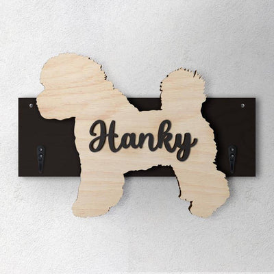 Bichon Frise - Porta guinzaglio e/o chiavi personalizzato con il nome del tuo cane