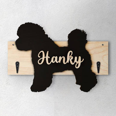 Bichon Frise - Porta guinzaglio e/o chiavi personalizzato con il nome del tuo cane