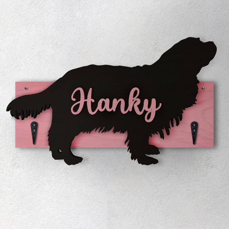 Cavalier King - Porta guinzaglio e/o chiavi personalizzato con il nome del tuo cane