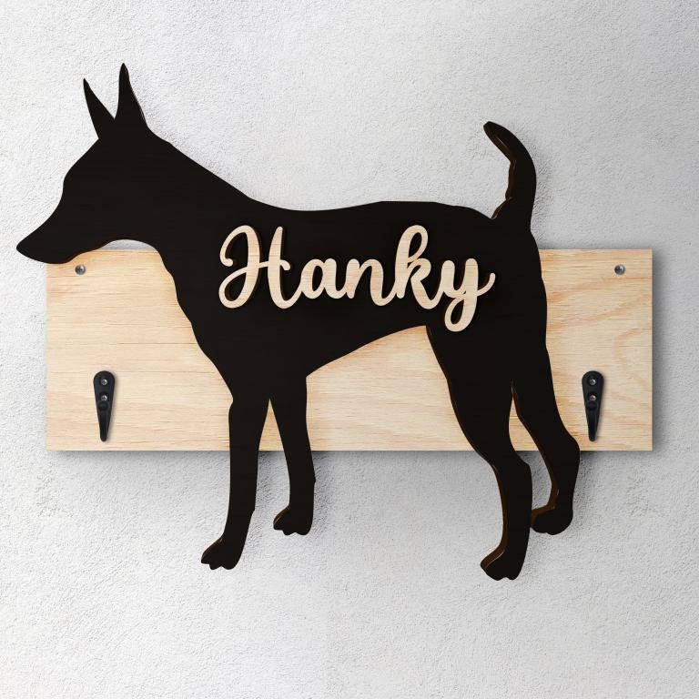 Pinscher Nano - Porta guinzaglio e/o chiavi personalizzato con il nome del tuo cane