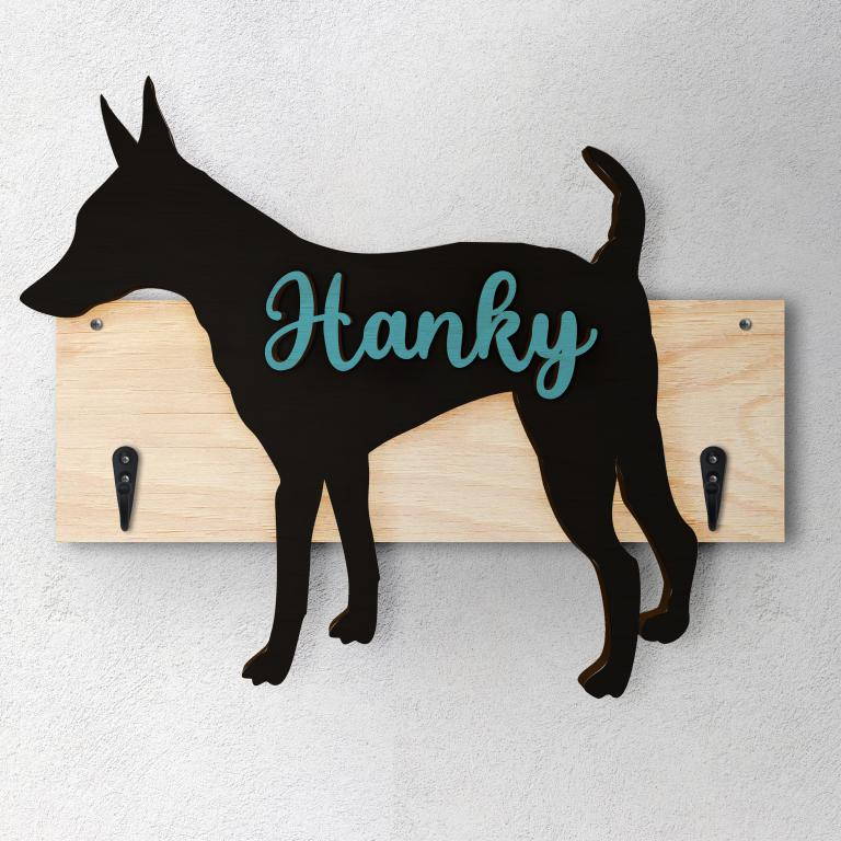 Pinscher Nano - Porta guinzaglio e/o chiavi personalizzato con il nome del tuo cane