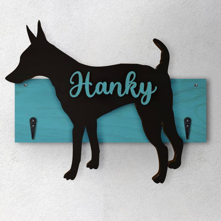 Pinscher Nano - Porta guinzaglio e/o chiavi personalizzato con il nome del tuo cane