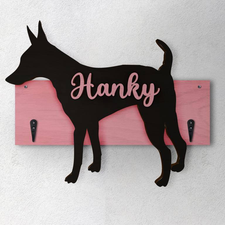 Pinscher Nano - Porta guinzaglio e/o chiavi personalizzato con il nome del tuo cane