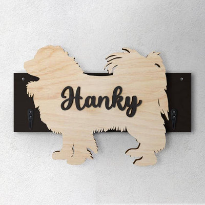 Papillon - Porta guinzaglio e/o chiavi personalizzato con il nome del tuo cane