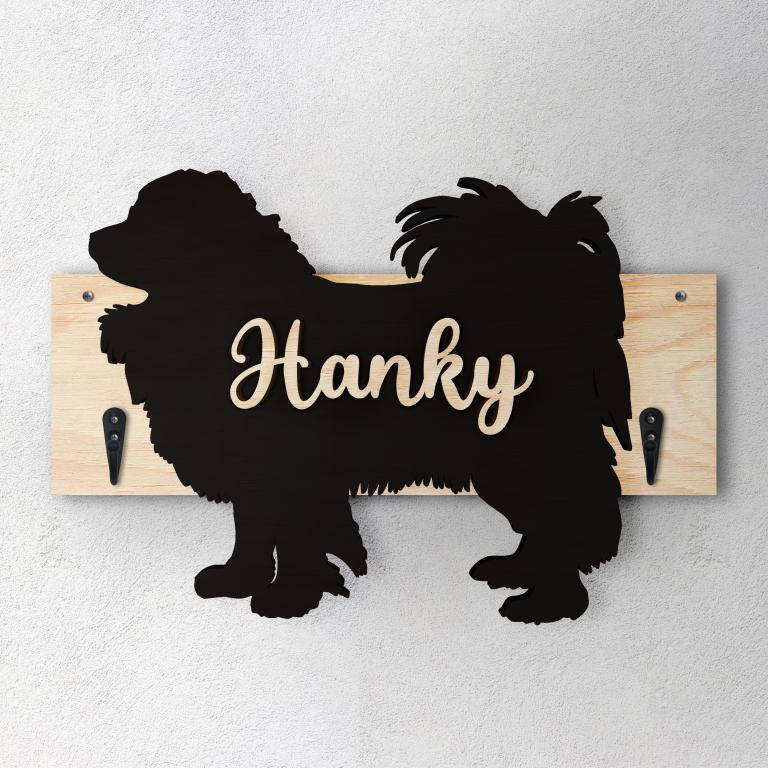 Papillon - Porta guinzaglio e/o chiavi personalizzato con il nome del tuo cane