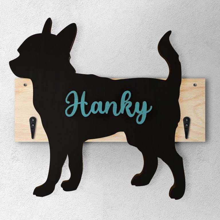 Chihuahua - Porta guinzaglio e/o chiavi personalizzato con il nome del tuo cane