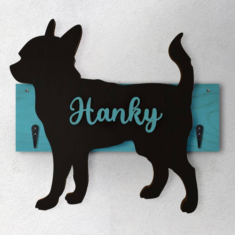 Chihuahua - Porta guinzaglio e/o chiavi personalizzato con il nome del tuo cane