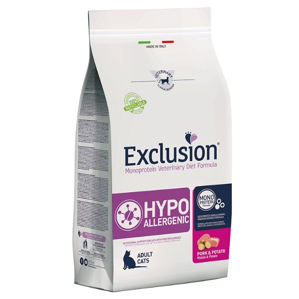 EXCLUSION Gatto Hypoallergenic Maiale e Patate 2Kg