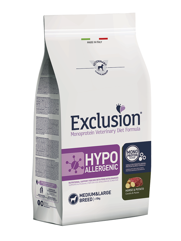 EXCLUSION Cane Hypoallergenic Medium&Large Breed Cavallo e Patate Adult 12Kg