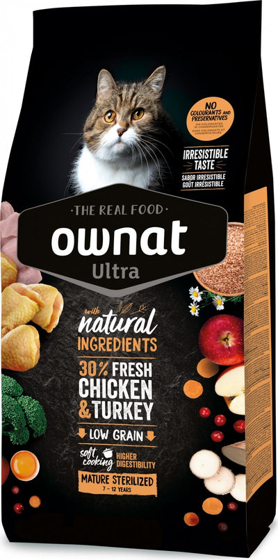 OWNAT Cat Ultra Mature Sterilized per gatto sterilizzato da 7 a 12 anni 1,5Kg