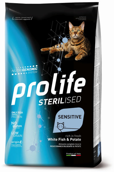 PROLIFE Gatto Sterilised Sensitive Adult White Fish & Potato 7Kg