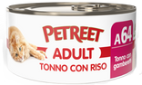 PETREET Cat A64 Tonno e Gamberetti con Riso 70gr